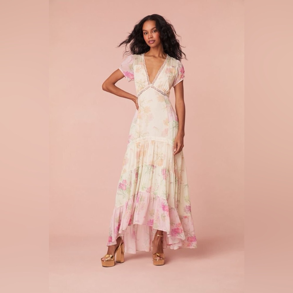LoveShackFancy Roupell Chiffon Maxi Dress